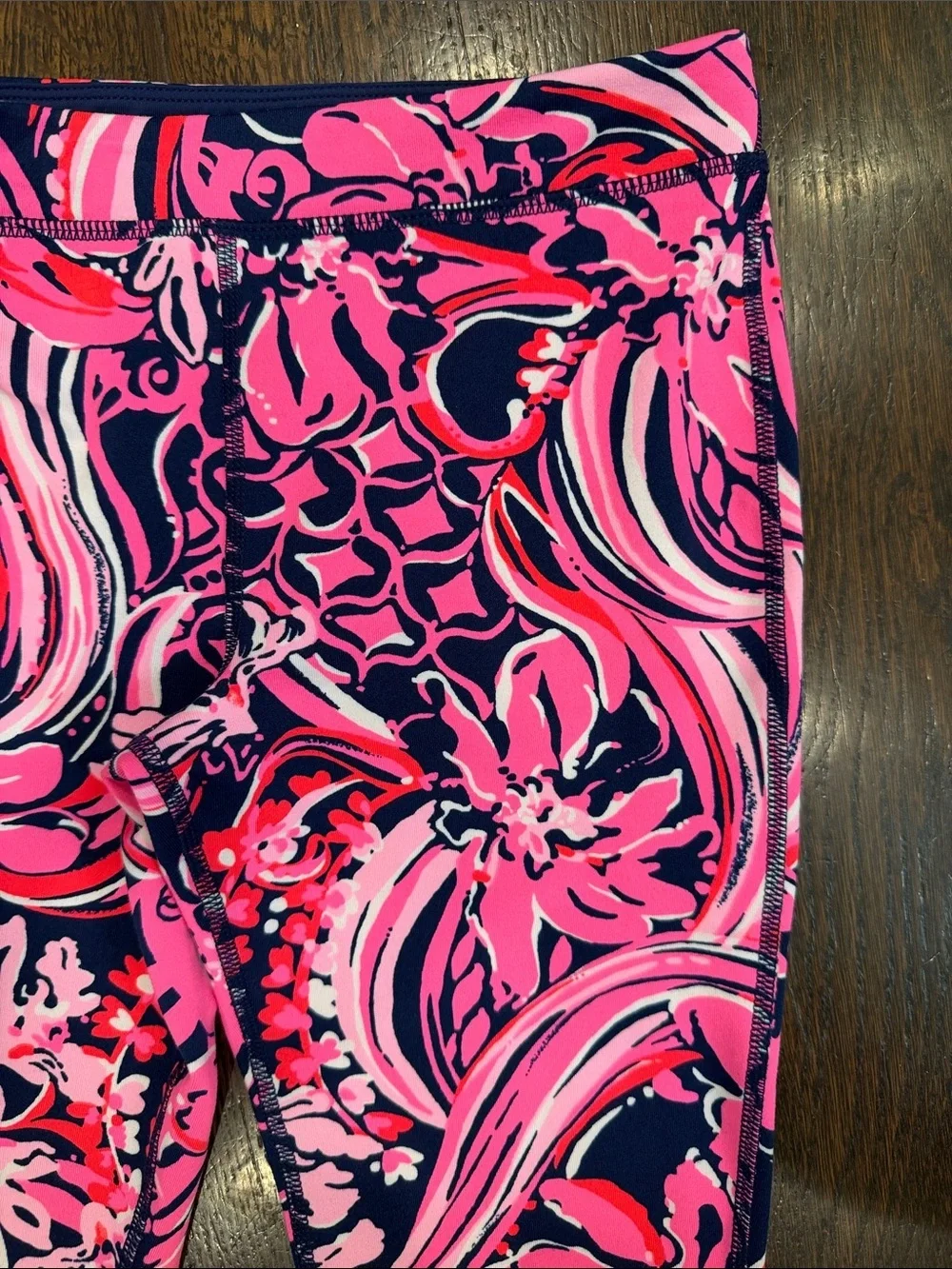 Lilly Pulitzer Luxletic Pink & Navy Floral Stretch Leggings